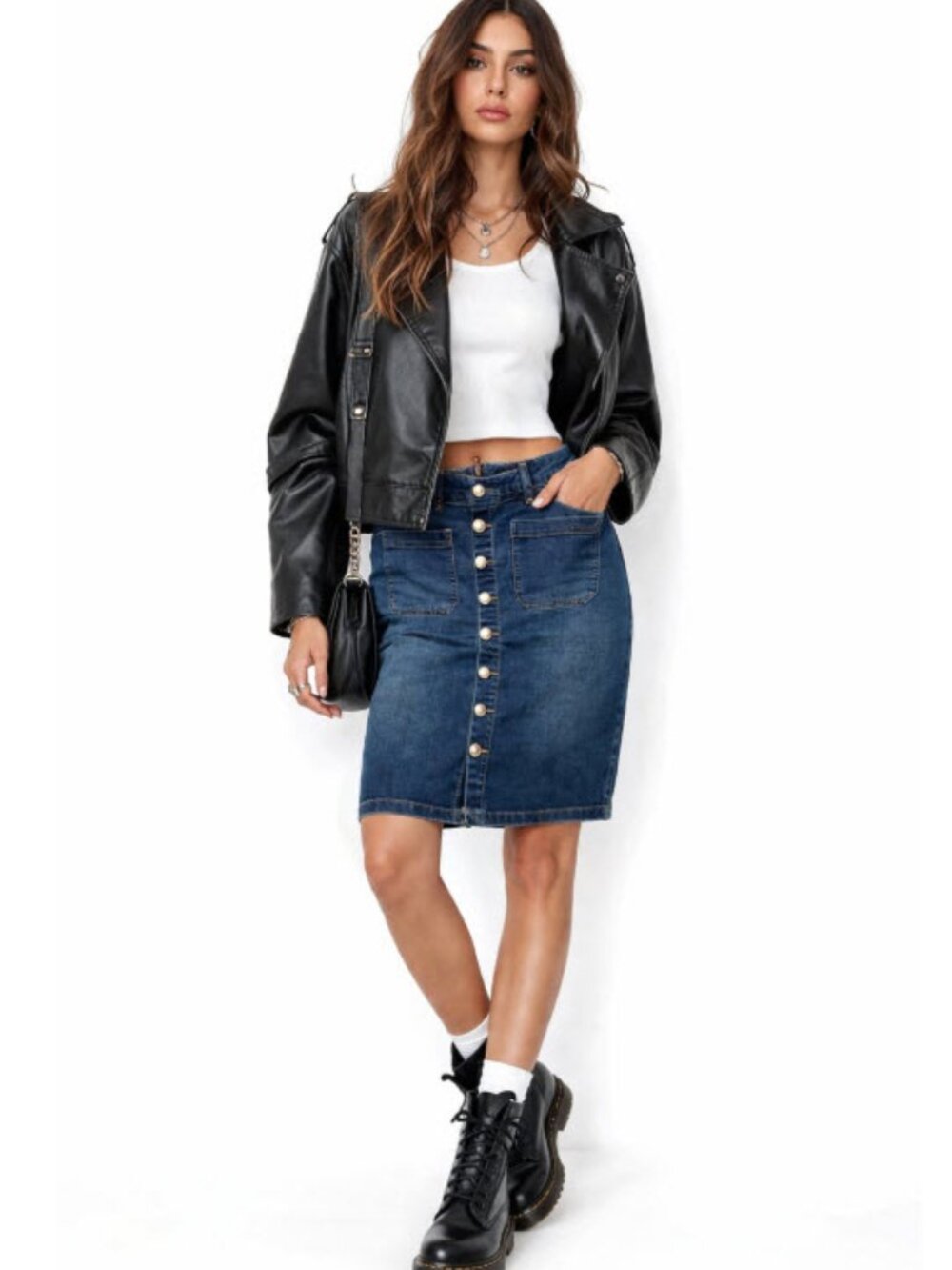 Dynamite Blue Jean Skirt Denim Stretch Pencil Skirt Medium​​​